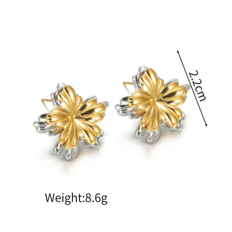 Stera Duo Earrings Gold - silver plated