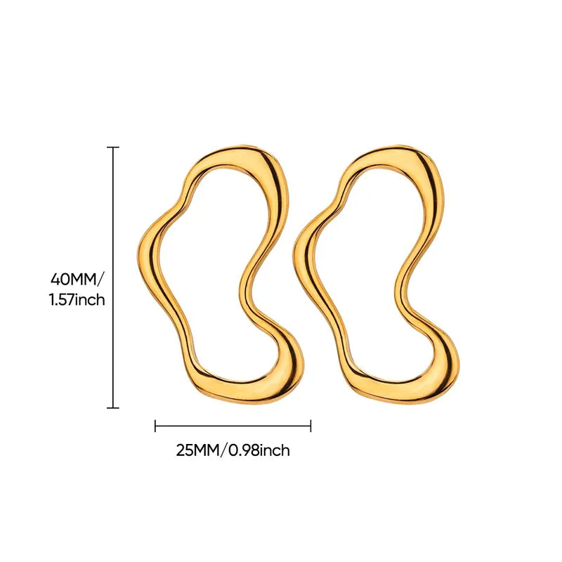 Oval Mercury Earrings - Gold plated