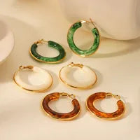 Ivory Glow Hoop Earrings