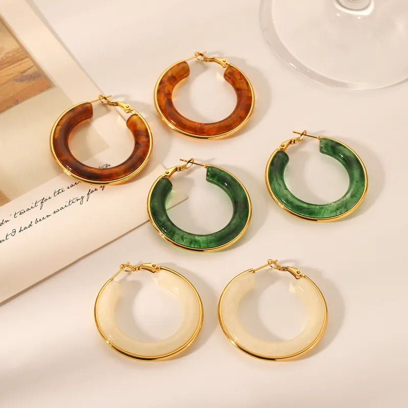 Ivory Glow Hoop Earrings