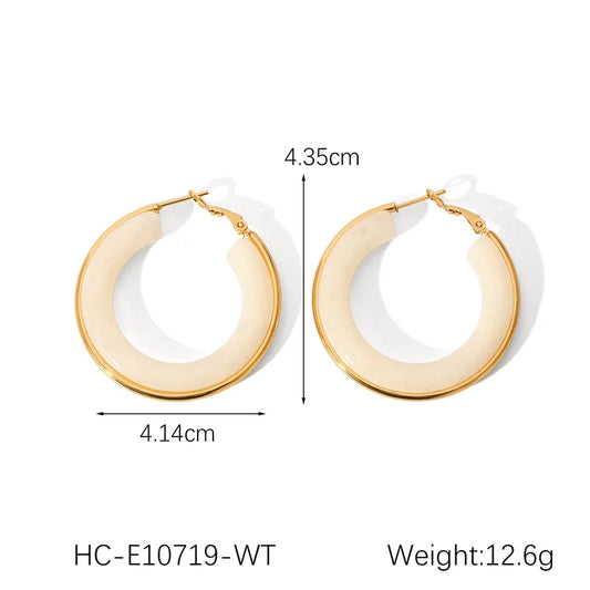 Ivory Glow Hoop Earrings