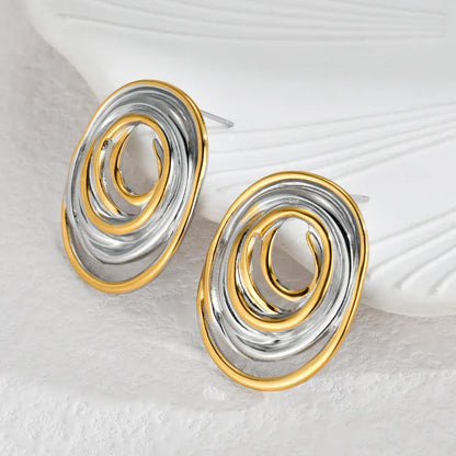 Nova Duo Earrings - Gold - silver plated