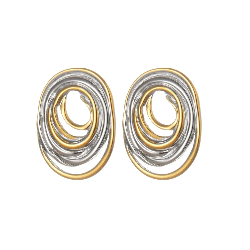 Nova Duo Earrings - Gold - silver plated