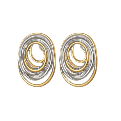 Nova Duo Earrings - Gold - silver plated