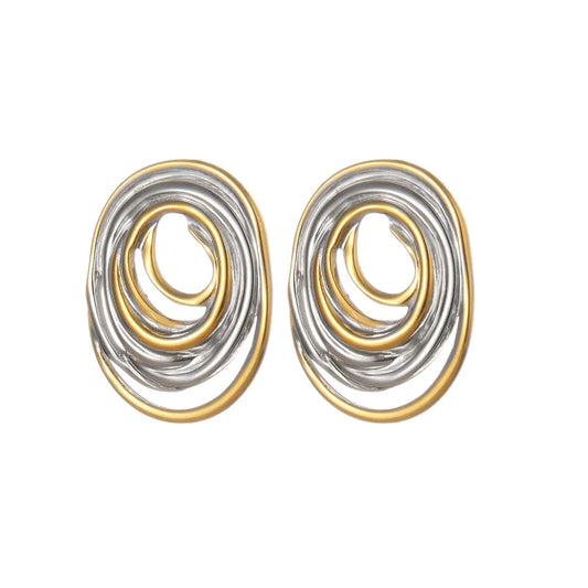 Nova Duo Earrings - Gold - silver plated