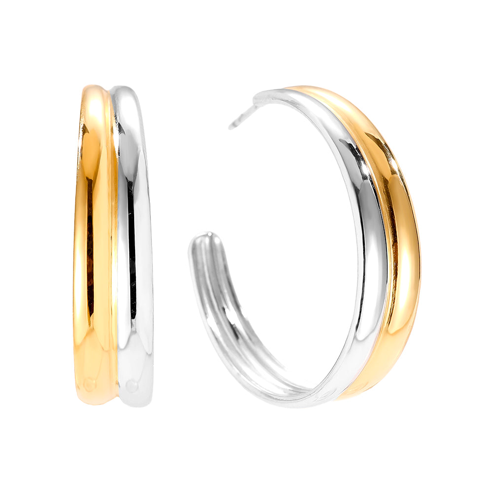 Lila Duo Hoop Earrings - Gold-silver plated
