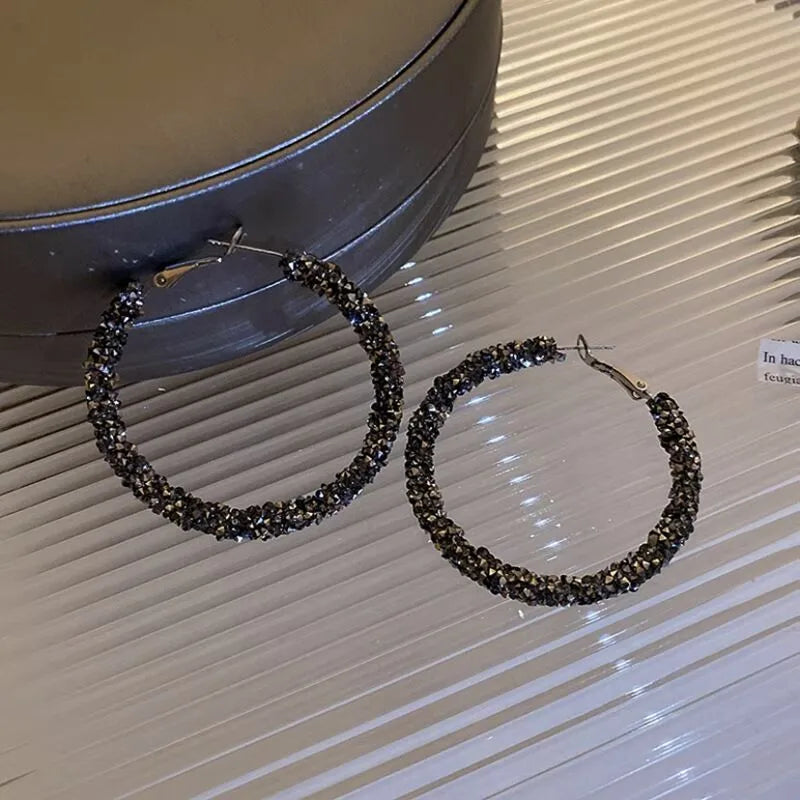 Aura Anthracite Hoop Earrings