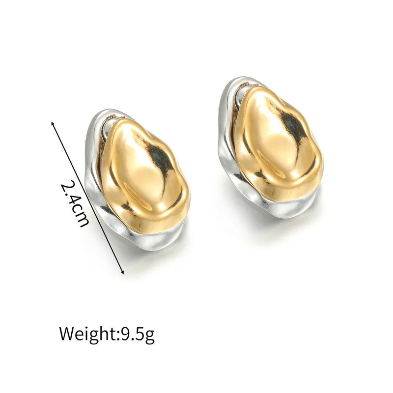Ovale Duo Earrings - Gold- silver plated