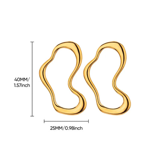 Oval Mercury Earrings - Gold plated