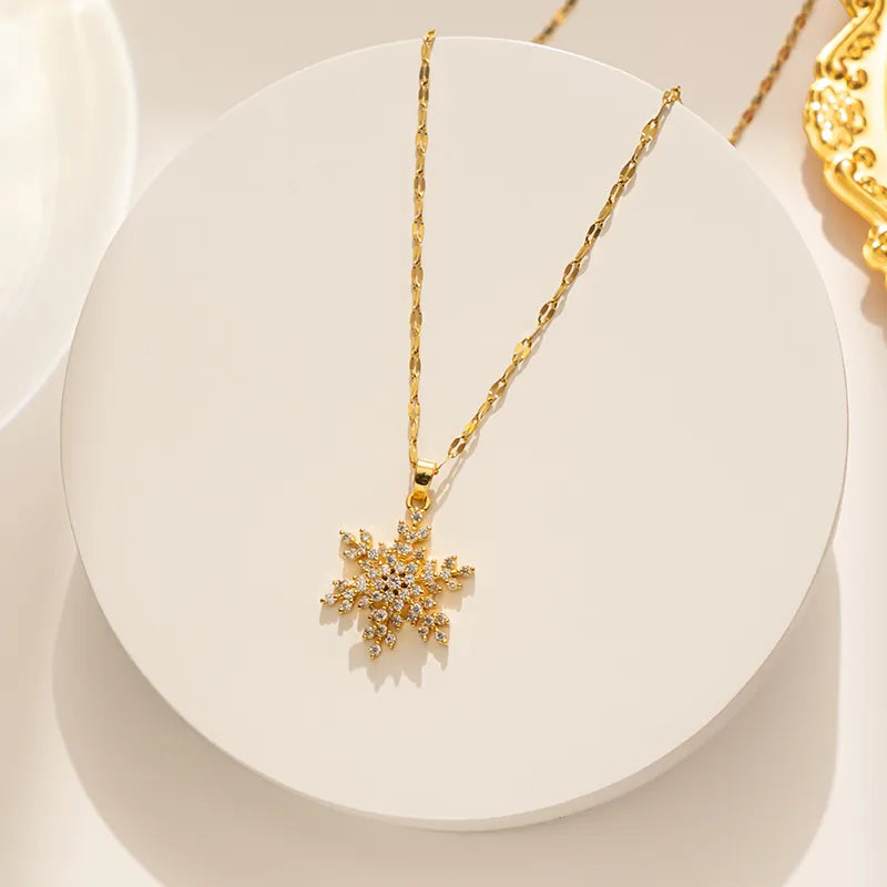 Snowflake Necklace - Gold plated