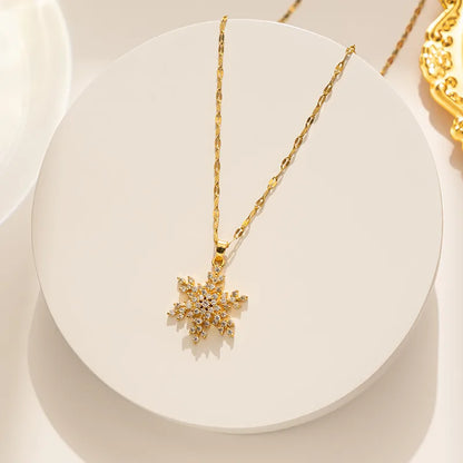 Snowflake Necklace - Gold plated