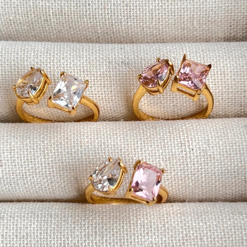 Pretty Prism Ring - Gold plated